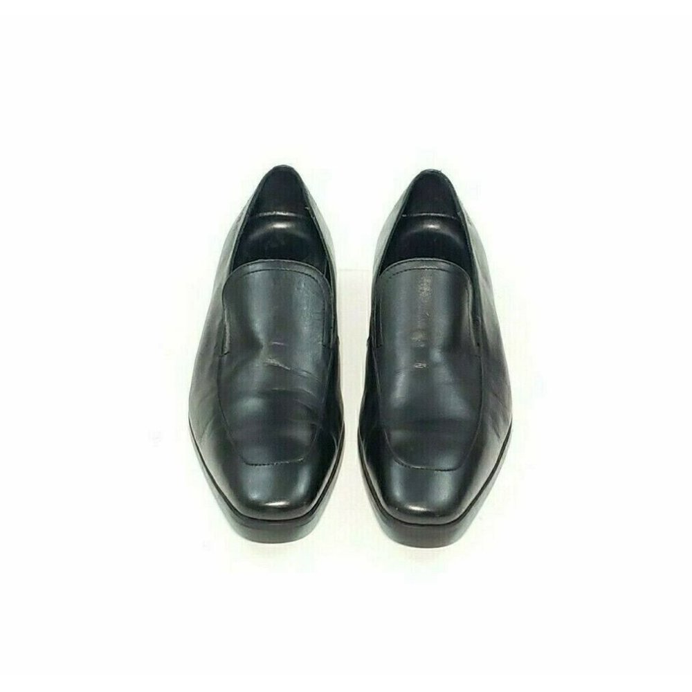 Boss Hugo Boss Varmons Loafers Apron Toe Slip On Black Leather Mens US 8